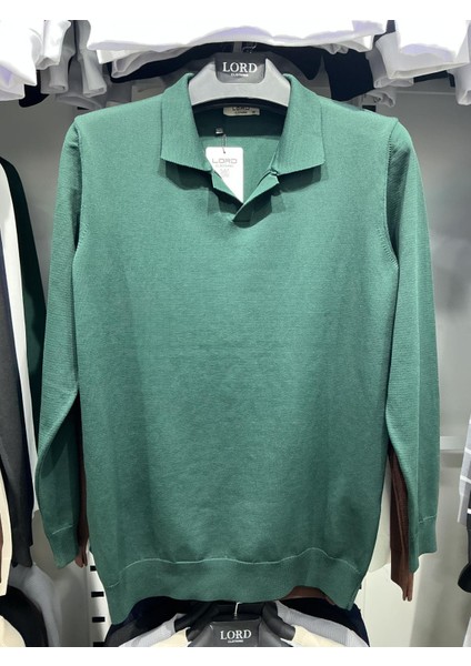 Erkek Düğmesiz Triko Polo Yaka Uzun Kollu Rahat ve Şık Kazak fiyatları