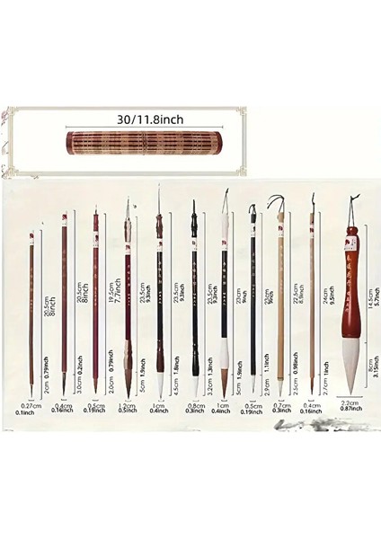 12 Parça Bambu ve Keçi Kılı Fırçalar Seti Kaligrafi Suluboya Akrilik Yağlı Guaj Boya Için Uygundur fiyatları