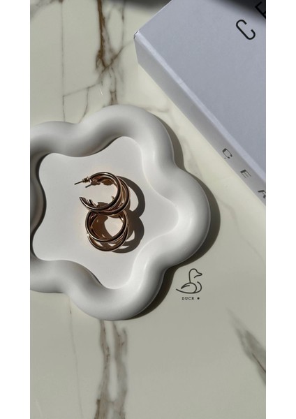 Çiçek Şeklinde Taş Tozu Dekoratif Takı Tabağı