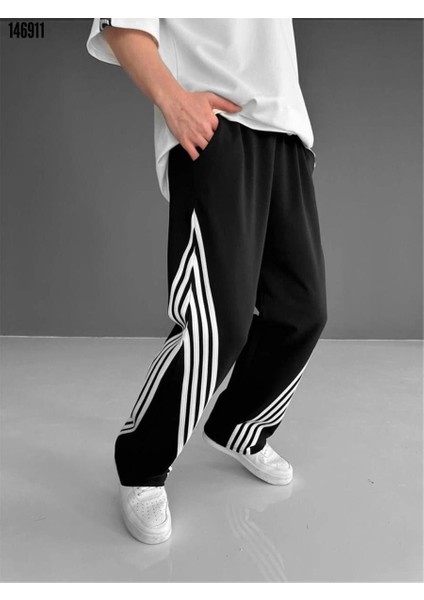 Iki Iplik Kumaş Şeritli Alt Esofman - Siyah fiyatları