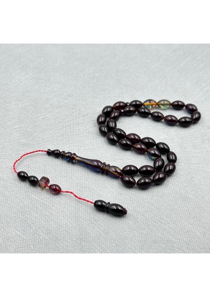 Mavi Hareli Sıkma Kehribar Tespih fiyatları