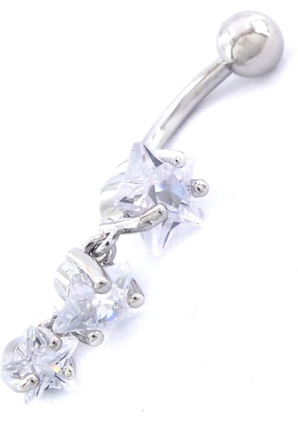316L Çelik Yıldız Model Zirkon Taşlı Piercing PRC-217 fırsatları