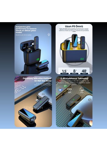 Kablosuz Yaka Mikrofonu Wireless Şarj Kutulu Canlı Yayın Ios ve Android Uyumlu Yaka Mikrofonu fiyatları