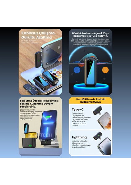 Kablosuz Yaka Mikrofonu Wireless Şarj Kutulu Canlı Yayın Ios ve Android Uyumlu Yaka Mikrofonu modelleri