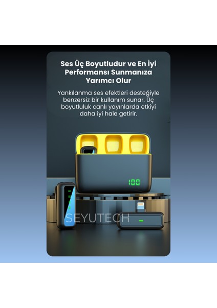 Kablosuz Yaka Mikrofonu Wireless Şarj Kutulu Canlı Yayın Ios ve Android Uyumlu Yaka Mikrofonu fırsatları