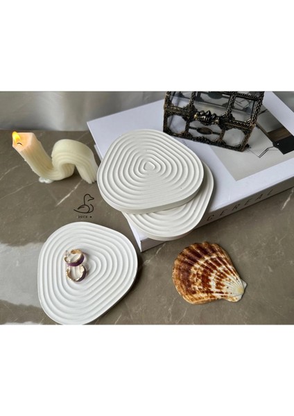 Oval Çizgisel Taş Tozu Dekoratif Obje/bardak Altlığı modelleri