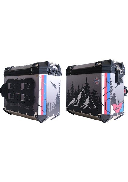 DSN06 Universal 40 Lt x 2 Desenli Alüminyum Motosiklet Yan Çanta Seti modelleri