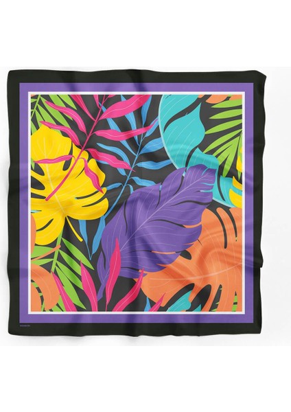 C78 Kadın Mavi Yaprak Desenli 50X50 Bandana Hyl DG01692-22 fiyatları