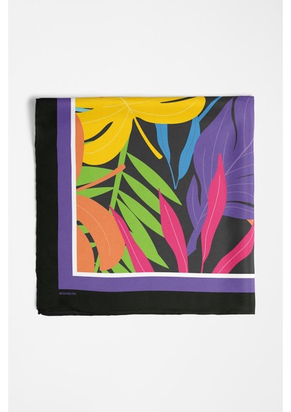 C78 Kadın Mavi Yaprak Desenli 50X50 Bandana Hyl DG01692-22 modelleri