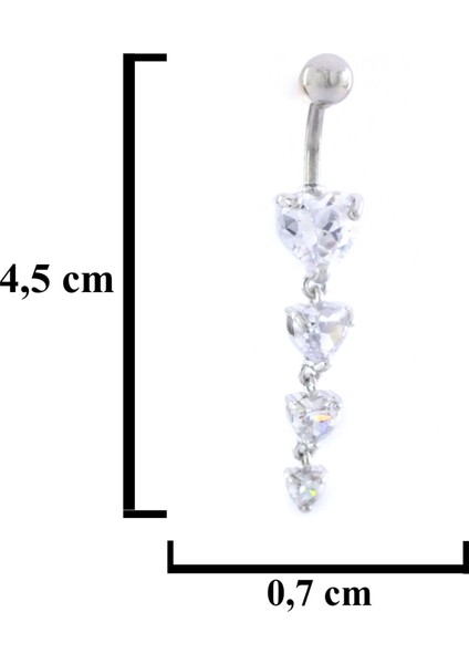 316L Çelik 4 Sıra Kalp Model Zirkon Taşlı Piercing PRC-219 fırsatları