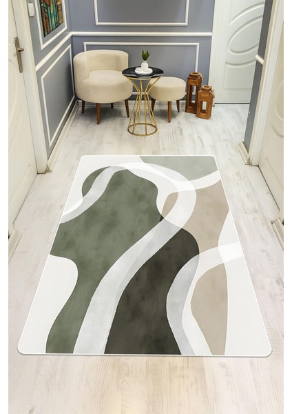 Modern Desenli Dijital Baskı Kaymaz Taban Halı H0222