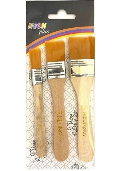 Yağlı & Akrilik Boya Sentetik Kıl Zemin Fırça Seti 3'lü