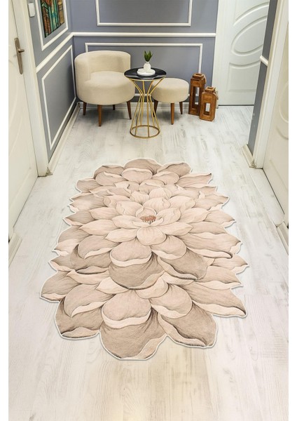 Modern Lazer Kesim Dijital Baskı Kaymaz Taban Halı H0426