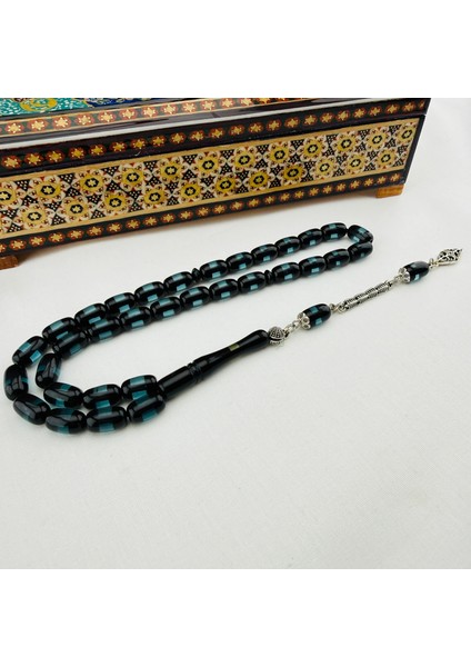 Sürmeli Kehribar Özel Renk Özel Püskül Tasarımlı Tesbih