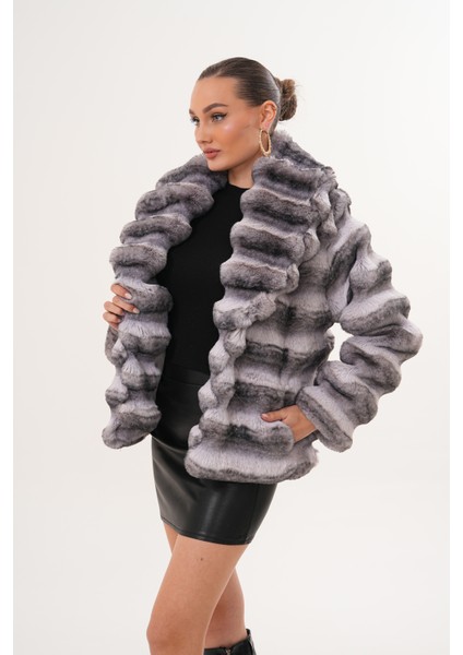 Şal Yaka Desenli Çinçila Ceket fırsatları