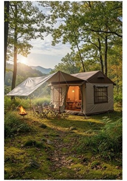 10-12 Kişilik Oxford Kumaş Şişme Çadır | 350X350X250CM | Su Geçirmez PU3000+MM