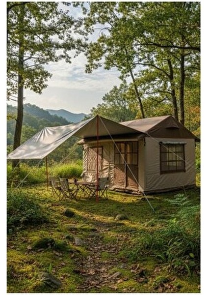 10-12 Kişilik Oxford Kumaş Şişme Çadır | 350X350X250CM | Su Geçirmez PU3000+MM