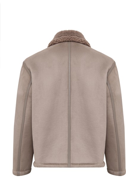 Lozan Erkek Bej Kürk Yaka Teddy Deri Mont 25WGP6594FF fiyatları