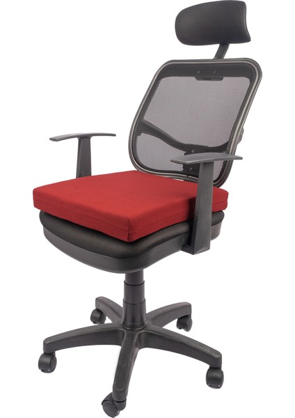 Rahat Oturma Minderi 40X40X8 cm Bordo Ortopedik Konfor Sağlar