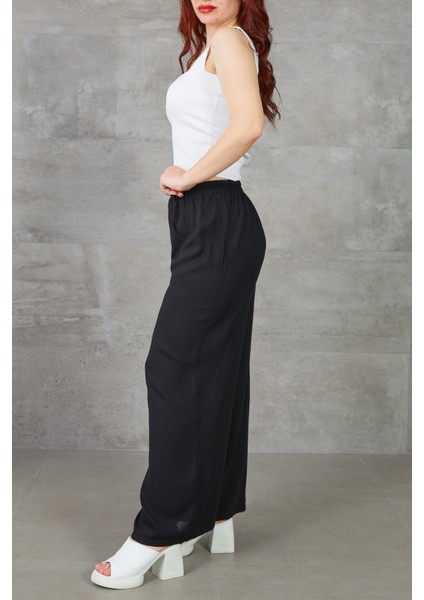 Kadın Bol Paça Rahat Kalıp Beli Lastikli Salaş Pantolon indirimleri