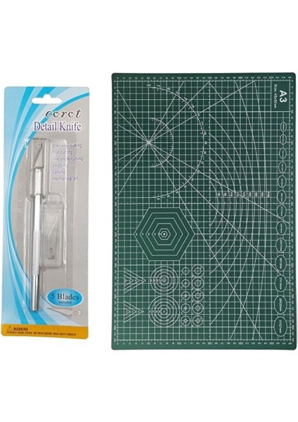 Kesim Matı A3 30X42CM + Kretuar Bıçak Seti