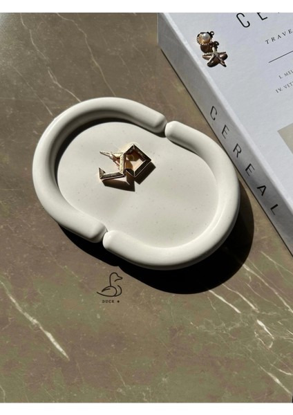 Bulut Görünümlü Taş Tozu Oval Dekoratif Tabak fiyatları