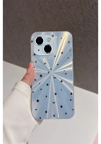 Apple iPhone 15 Uyumlu – Mavi Yıldız Patlaması Desenli Parlak Şeffaf Silikon Kılıf fırsatları