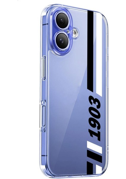 Iphone 16 Plus Uyumlu Desenli Şeffaf Silikon Kılıf