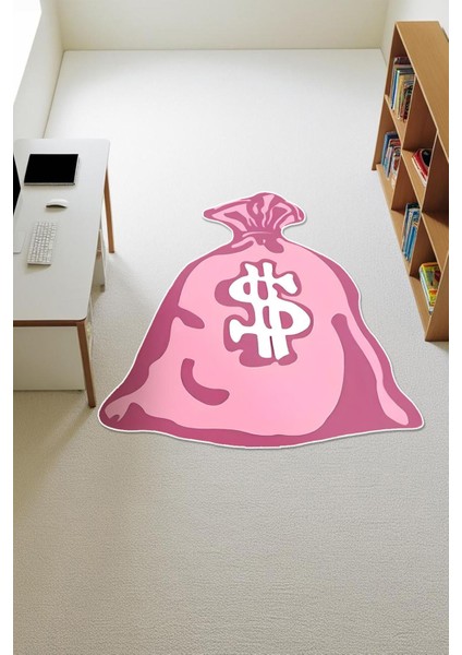 Para Kesesi Lazer Kesim Dijital Baskı Kaymaz Taban Halı H1021