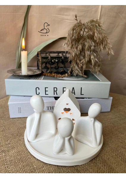 Üçlü Aile Minik Ev Dekoratif Set fırsatları