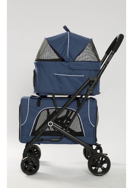 Nrzsnt Tommy Çift Katlı Evcil Hayvan Arabası Mavi 66*50* 98CM Max 30KG fiyatları