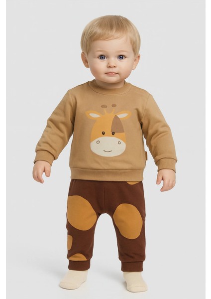 Bebe Erkek Bebek Zürafa Desenli 2 Li Takım fiyatları