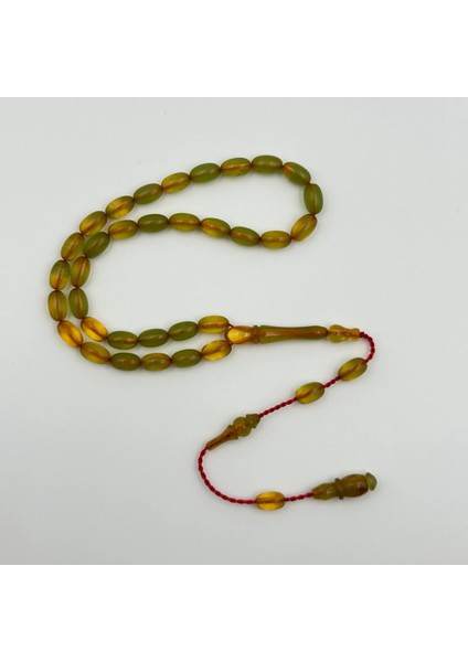 Sarı Yeşil Hareli Bilek Boy Sıkma Kehribar Tespih – Bülbül Atölye Usta Işçiliği fiyatları