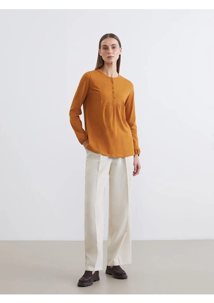 Lcw Grace Sarı Bisiklet Yaka Nakışlı Bluz fiyatları