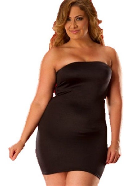 Büyük Beden Strapless Mini Elbise BR031043