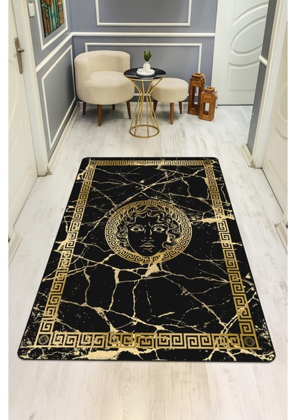 Modern Desenli Dijital Baskı Kaymaz Taban Halı H0850