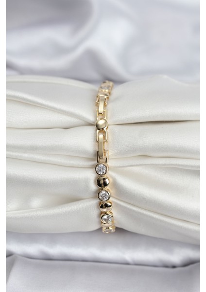 14K Gold Renk Kaplama Zirkon Taşlı cm Kadın Bileklik - Lisinya fiyatları