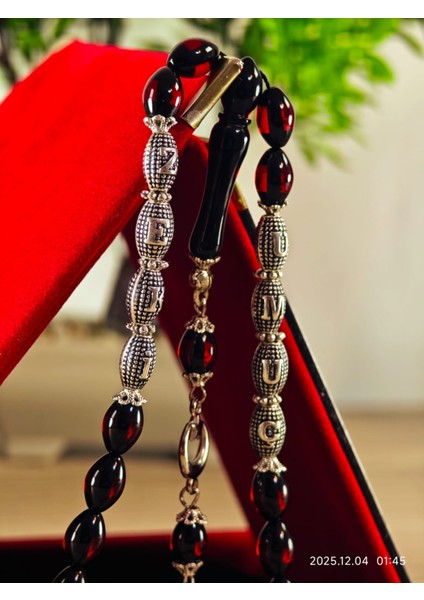 Sürmeli Kehribar Isimli Tesbih Kişiye Özel Yapım Hediyelik Ürün Isimli Tesbih modelleri