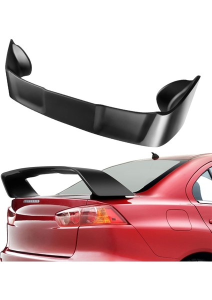 Mitsubişhi Lancer Evo 2008-2015 Boyasız Plastik Yüksek Spoiler