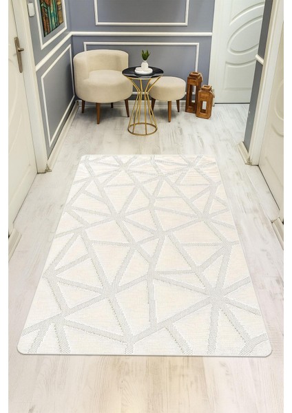 Parlak Kadife Kumaş Dijital Baskı Modern Desenli Dot Kaymaz Tabanlı Halı H1076