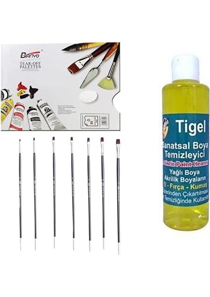 Basic Set+Pebeo 200F No:2-4-6-8-10-12 + Tigel Fırça Temizleyici + Arttone Kağıt Palet