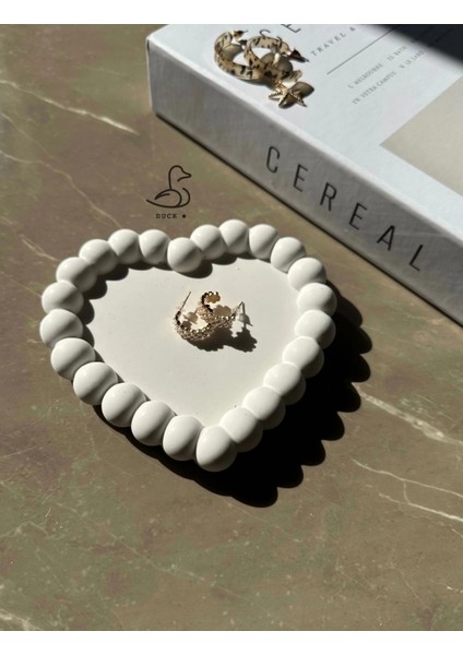 Baloncuklu Kalp Şeklinde Taş Tozu Dekoratif Takı Tabağı modelleri