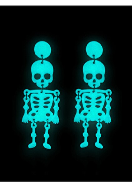 Halloween Cadılar Bayramı Gece Parlayan Fosforlu Iskelet Özel Tasarım Küpe fiyatları