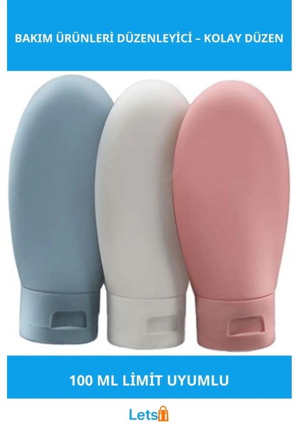 Seyahat Tipi Krem Kutusu 3 Adet Taşınabilir Bakım Ürünleri Düzenleyici