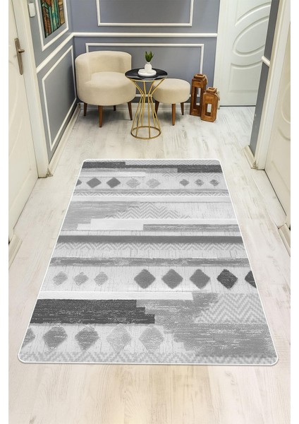 Modern Desenli Dijital Baskı Kaymaz Taban Halı H1115