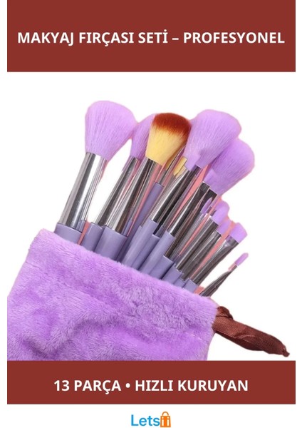 Yumuşak Kıllı Profesyonel Makyaj Fırçası Seti 13 Parça