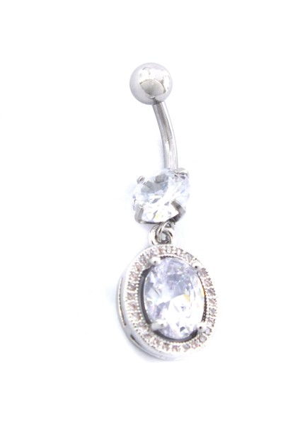 316L Çelik Yuvarlak Beyaz Zirkon Taşlı Piercing PRC-216 fırsatları