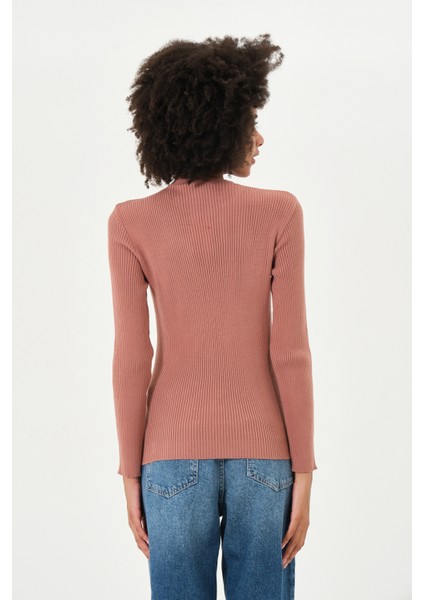 Kadın Triko Fiyonk Yaka Basic Body