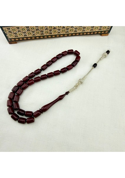 Vişne Rengi Sıkma Kehribar – Has Gümüş Kazaz (Bülbül Atölye)