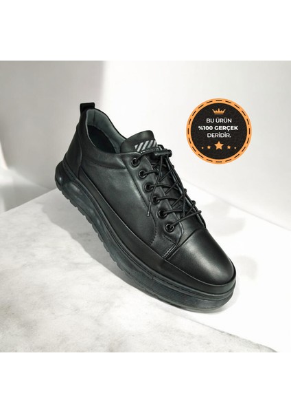 Oz-02 Hakiki Deri Kaymaz Lastikli Ortopedik Erkek Günlük Ayakkabı